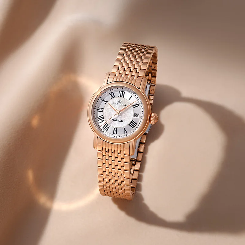 Sea-Gull Elegant Ladies Automatic Watch – Sapphire Crystal · Roman Dial · 5BAR Water Resistant 5