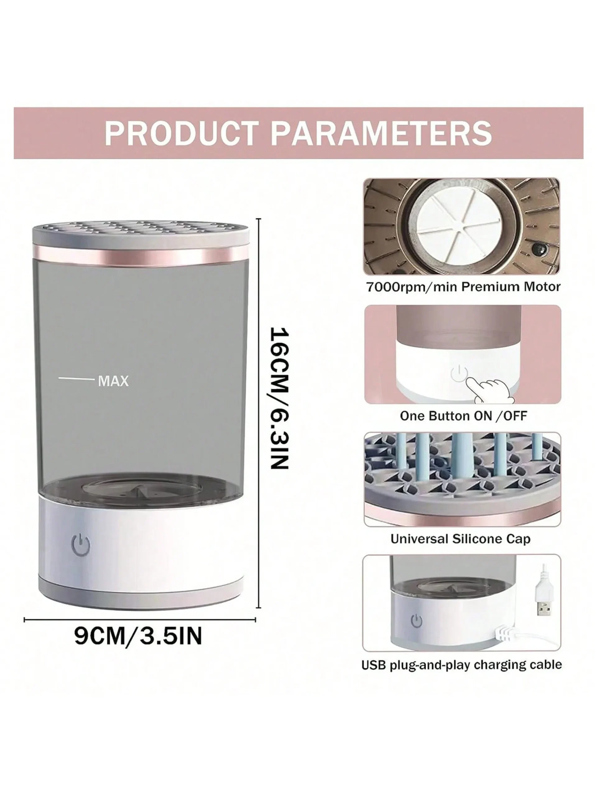 VeridexMarket Automatic Electric Makeup Brush Cleaner Machine | Brush Sanitizer 4