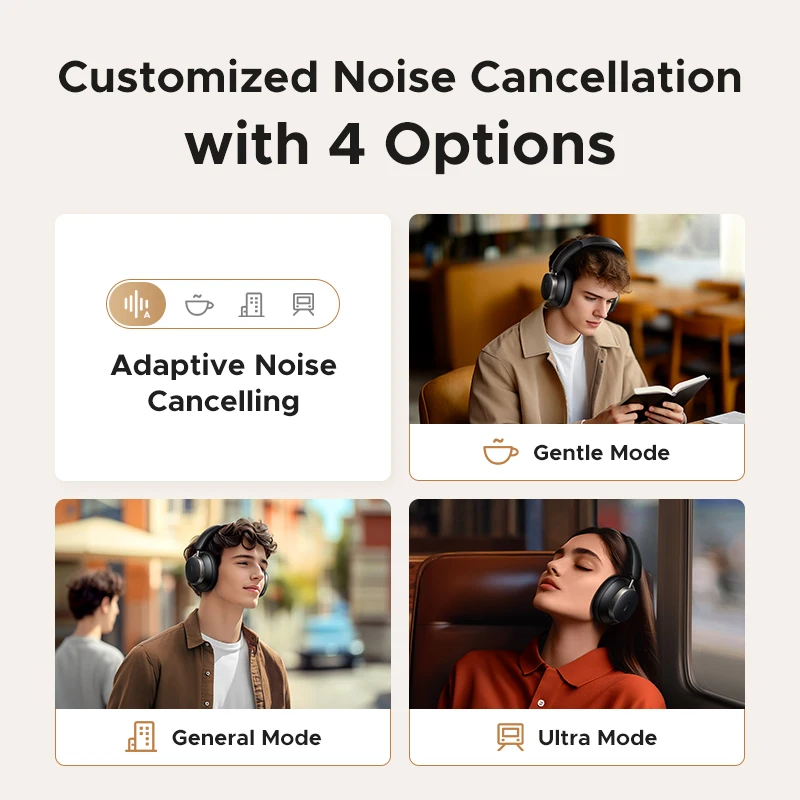 Studio Pro ANC Wireless Headphones – 48dB Active Noise Cancelling, Hi-Res LDAC, Bluetooth 6.0, 120H Playtime Over-Ear 4