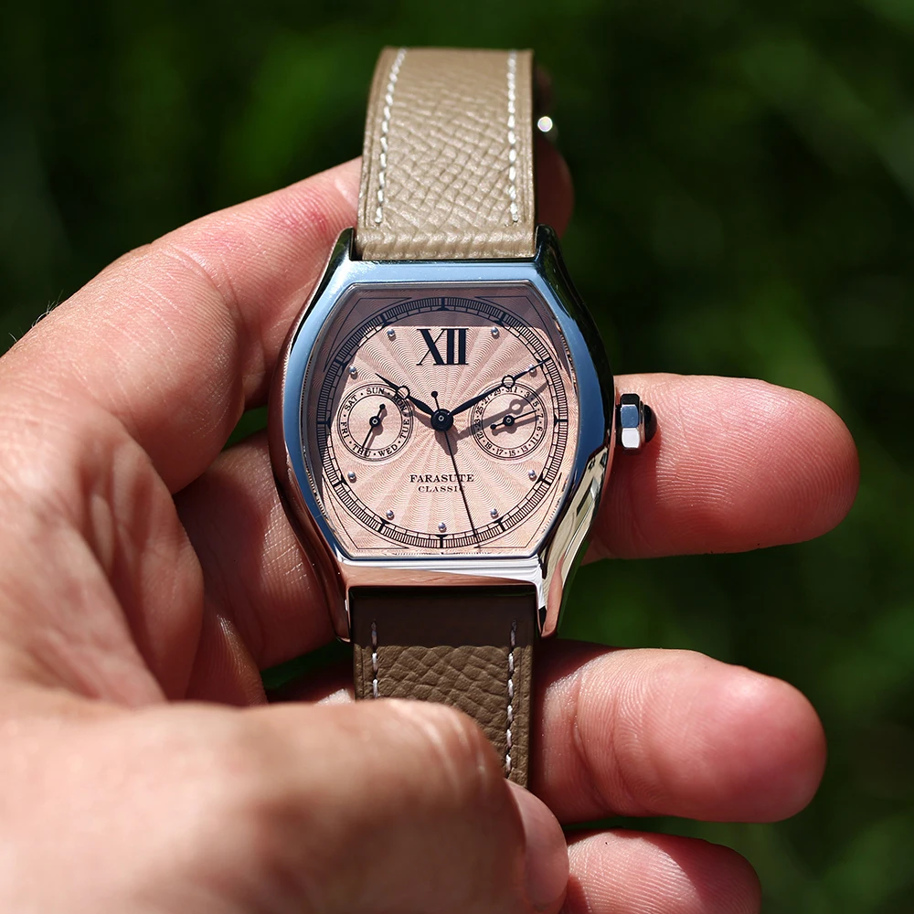 Farasute 36mm Men’s Quartz Watch with Sapphire Glass & Leather Strap 2