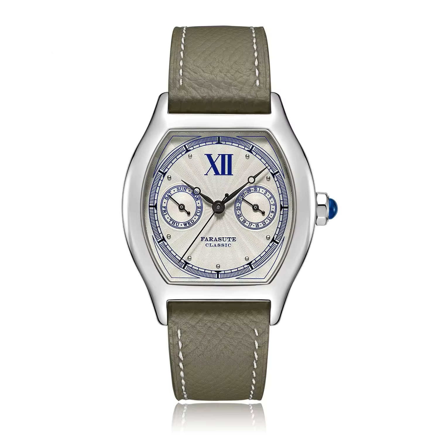 Farasute 36mm Men’s Quartz Watch with Sapphire Glass & Leather Strap