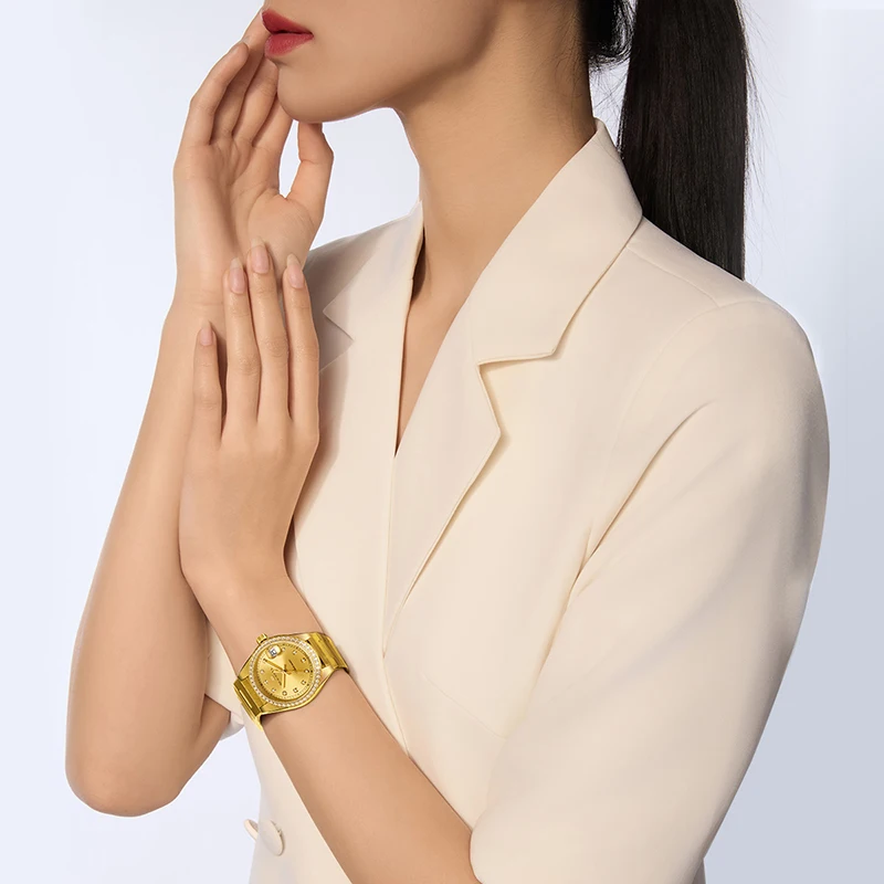 Sea-Gull Oriente Series Gold Couple Automatic Watch – Sapphire Crystal · Diamond Accents · 10BAR Waterproof 5