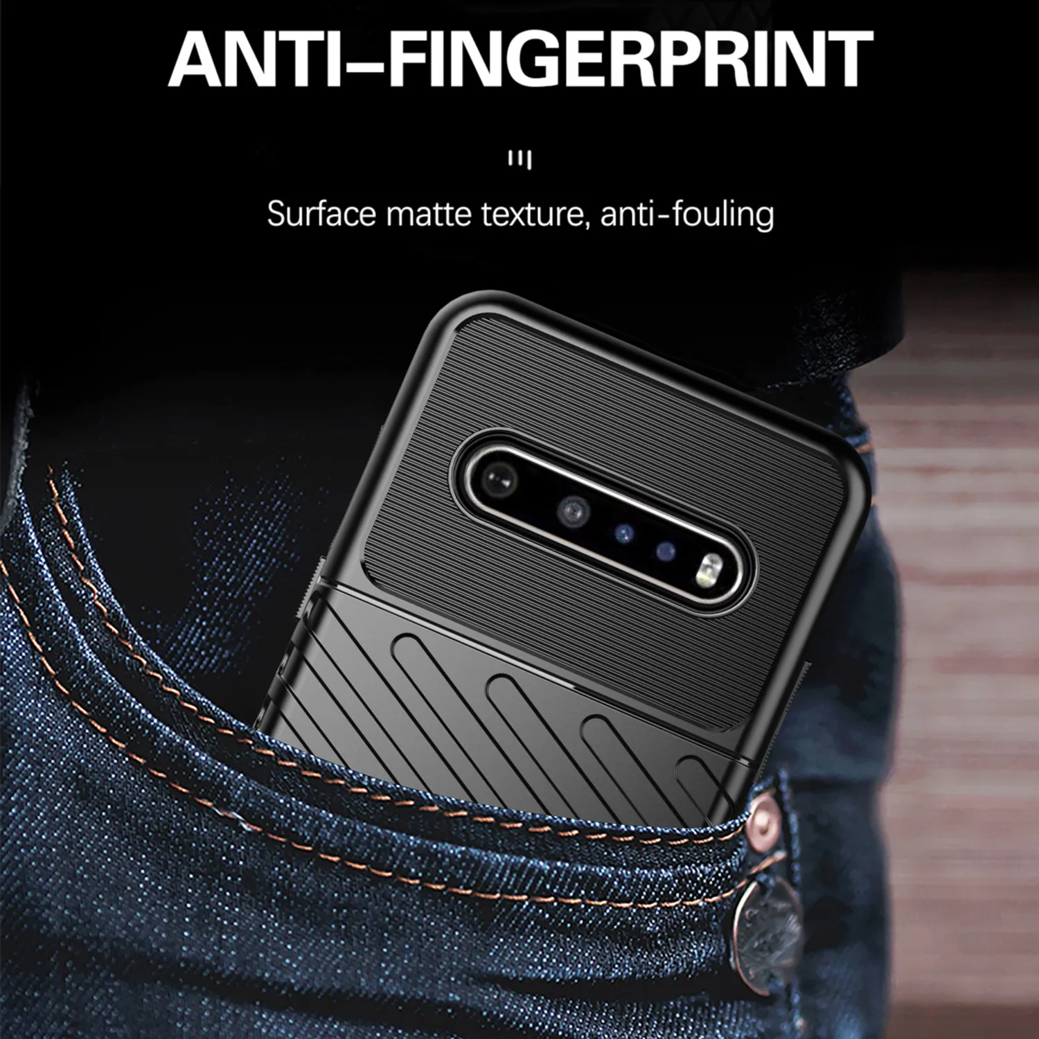 VeridexMarket Fashion Thunder Shockproof Silicone Case for LG V60, G8X, V50S, K92 5G, Q92, K61, Q61, K51, Q51, Stylo 6/7 5G – Slim Grip Protective Cover 5