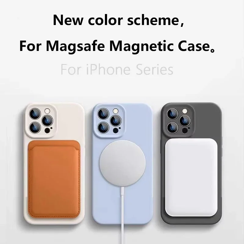 Original Liquid Soft Silicone Magnetic Case for iPhone with MagSafe Wireless Charging 2