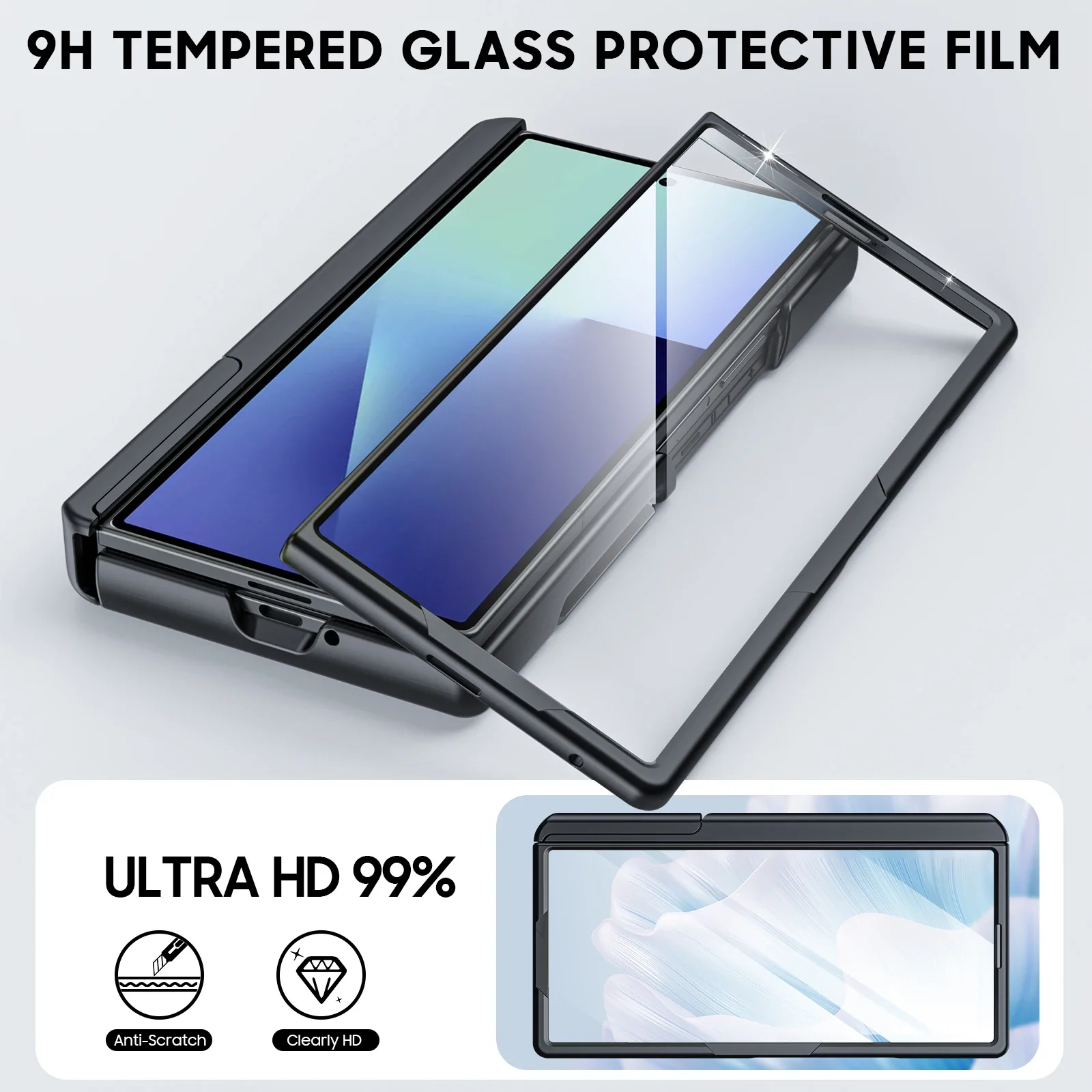 VeridexMarket Samsung Galaxy Z Fold 7 Wallet Case – Shockproof Silicone, RFID Card Holder, Hidden Kickstand & Camera Cover – Black 2