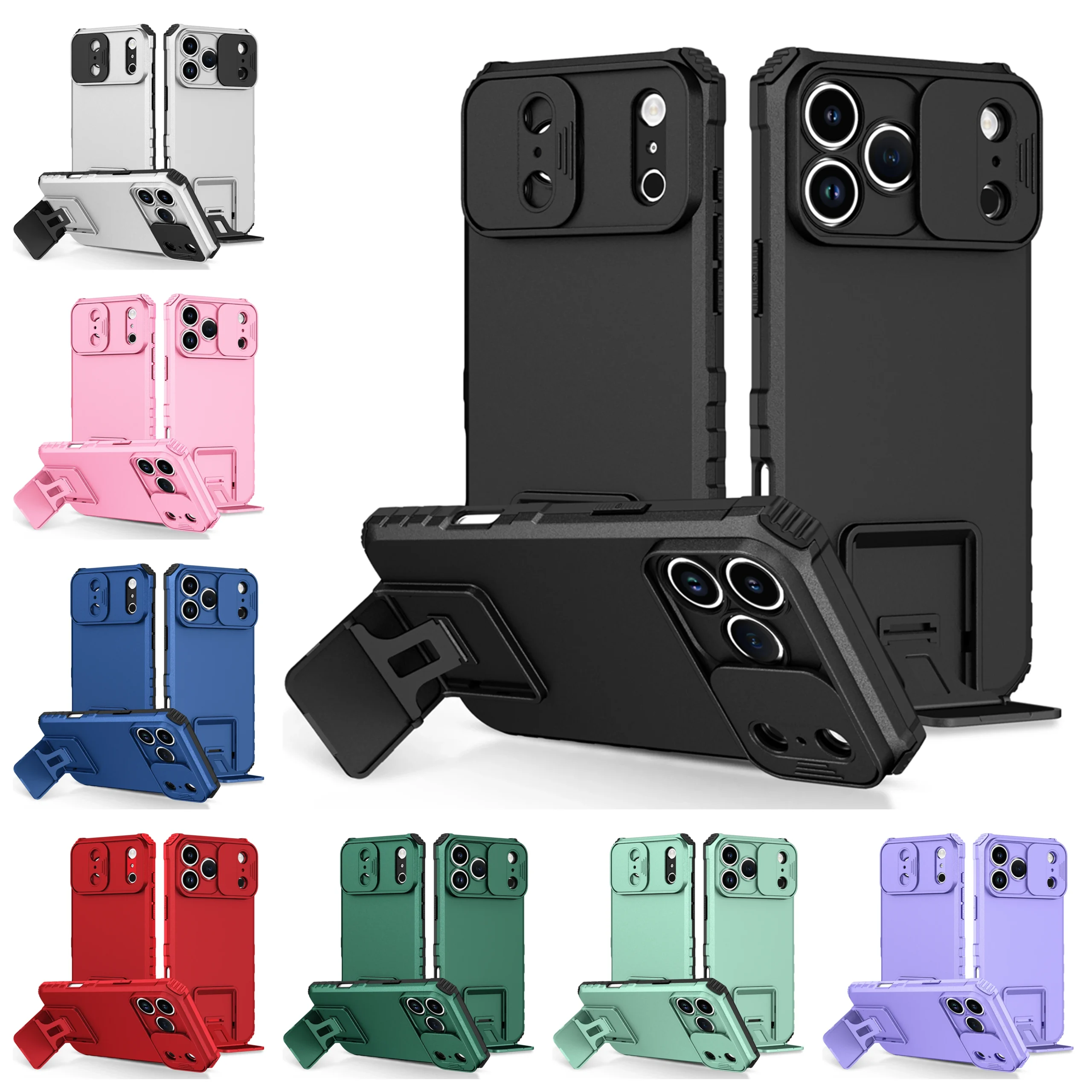 VeridexMarket Slide Camera Armor Case for iPhone 17 Series – Shockproof Full-Coverage Kickstand Cover 1