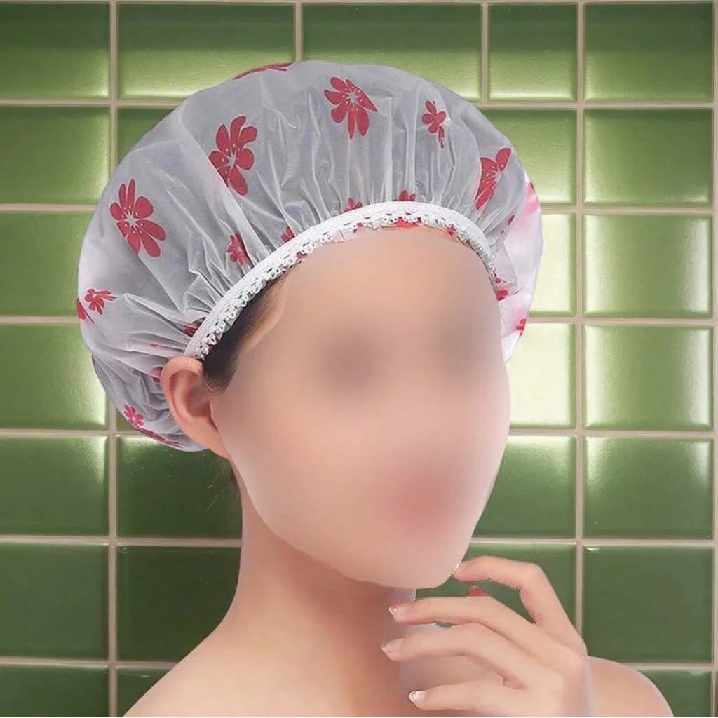 VeridexMarket 5-Piece Waterproof Luxury Shower Cap Set – Reusable Cartoon Print Bathing Caps 6