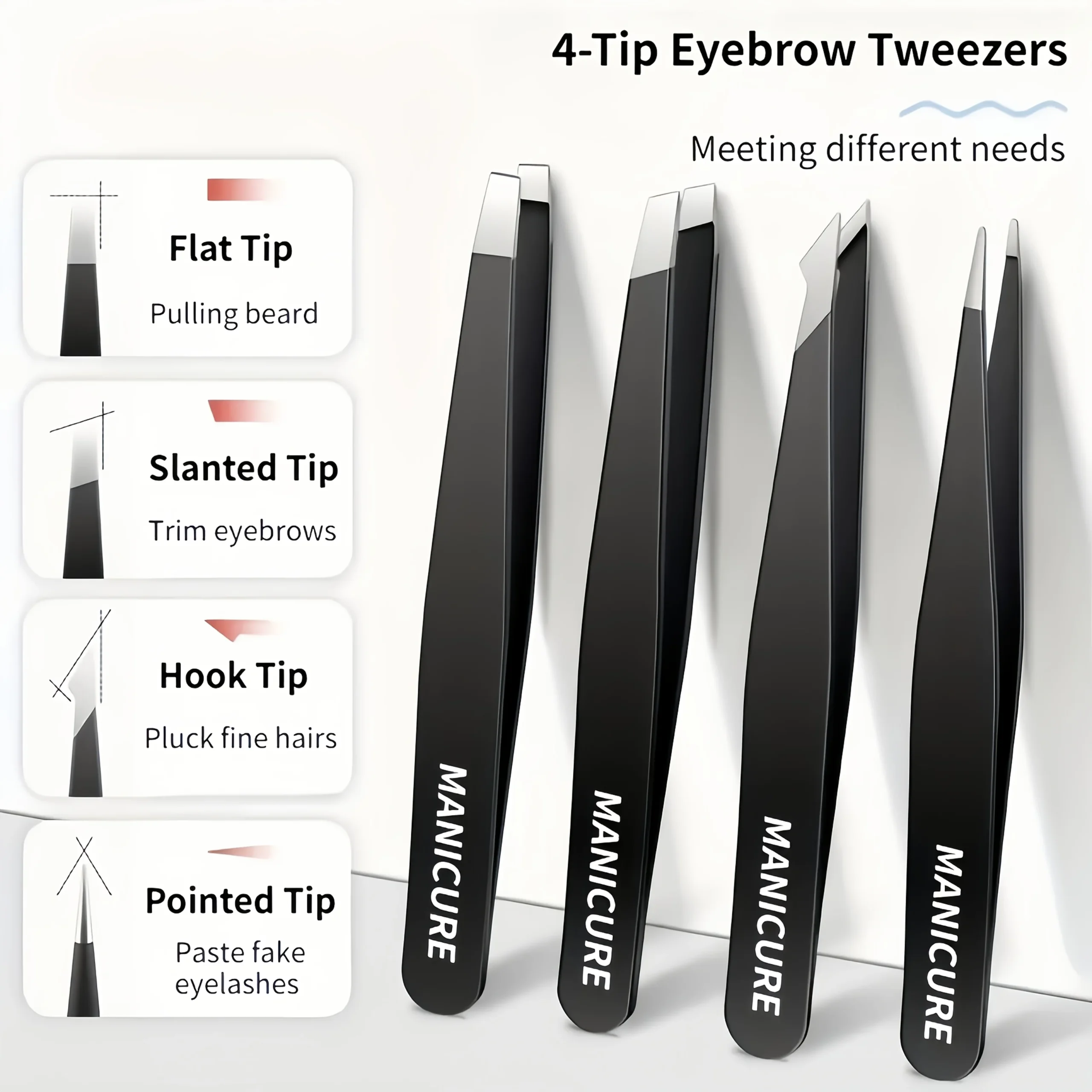 VeridexMarket 6pcs Professional Stainless Steel Eyebrow Tweezers & Scissors Set 2