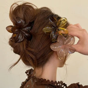 VeridexMarket 8cm Laser Mermaid Flower Hair Claw – Iridescent Large Styling Clip 1