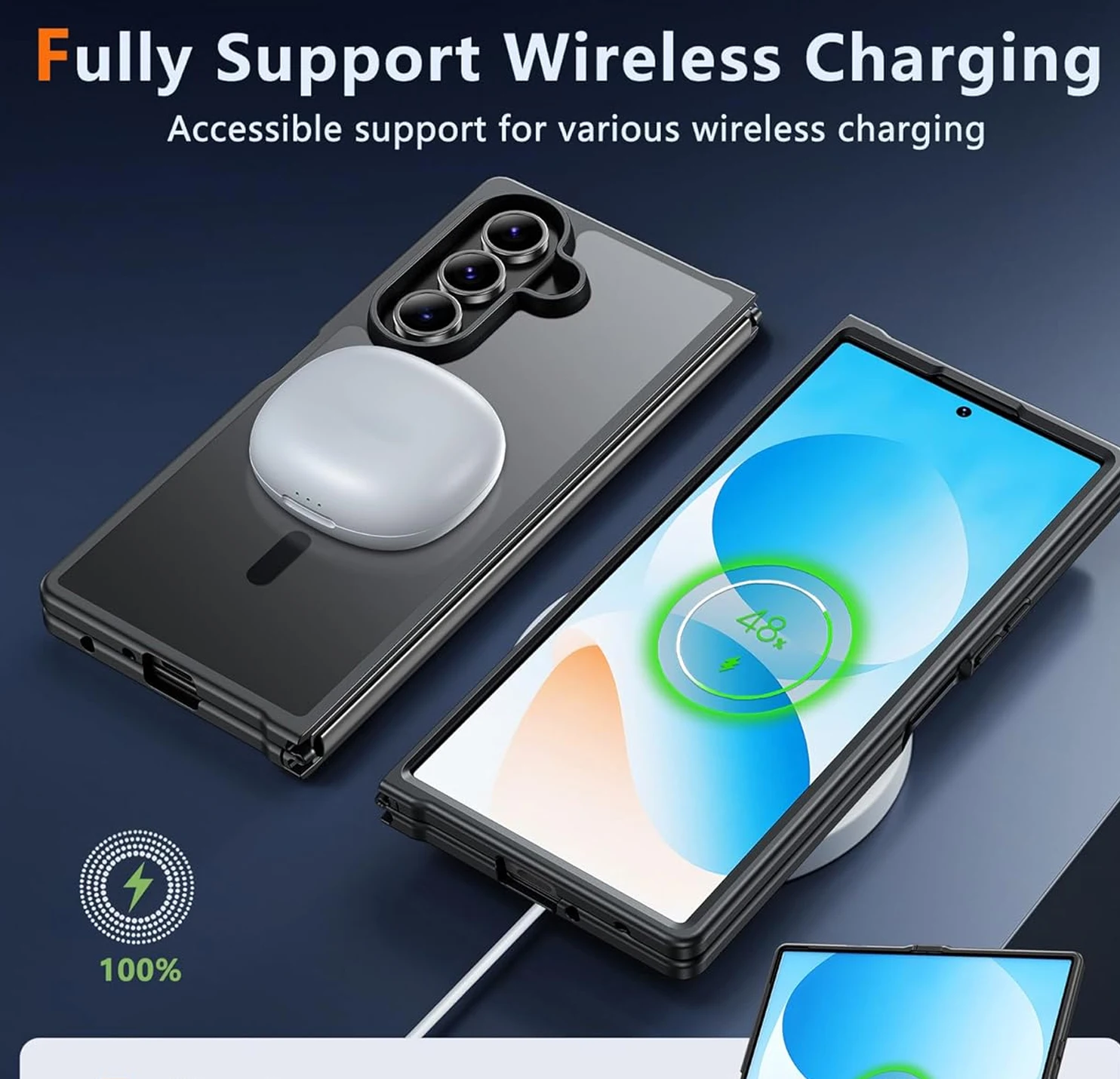 VeridexMarket Translucent Magnetic Rugged Slim Case for Samsung Galaxy Z Fold 7 – Shockproof Wireless Charging Cover 3