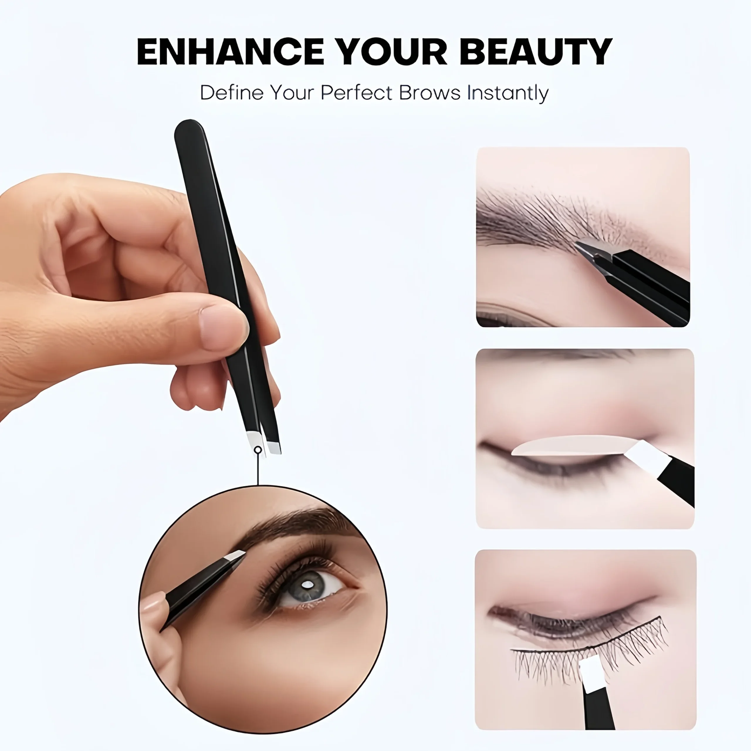 VeridexMarket 6pcs Professional Stainless Steel Eyebrow Tweezers & Scissors Set 4