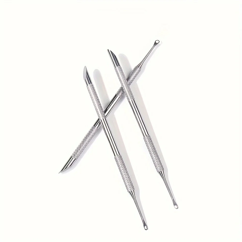 VeridexMarket Double-Headed Circular Steel Cuticle Pusher – Slanted Edges for Nail Care 2