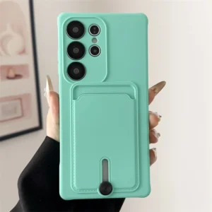 VeridexMarket Soft Silicone Wallet Card Holder Case for Samsung S & A Series 1