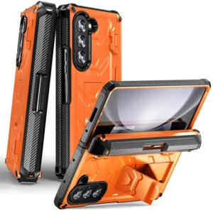 Samsung Galaxy Z Fold5/4/3 Anti-Fall Case with Pen Slot & Stand Holder – Shockproof, Matte, Non-Slip 1