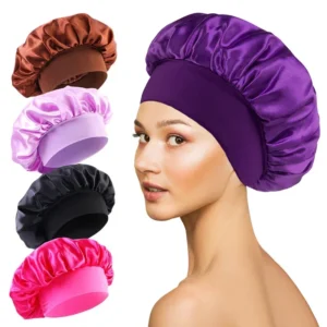 VeridexMarket Luxury Silk Satin Lined Sleep Bonnet | Oversized Hair Wrap for Nightly Protection 1