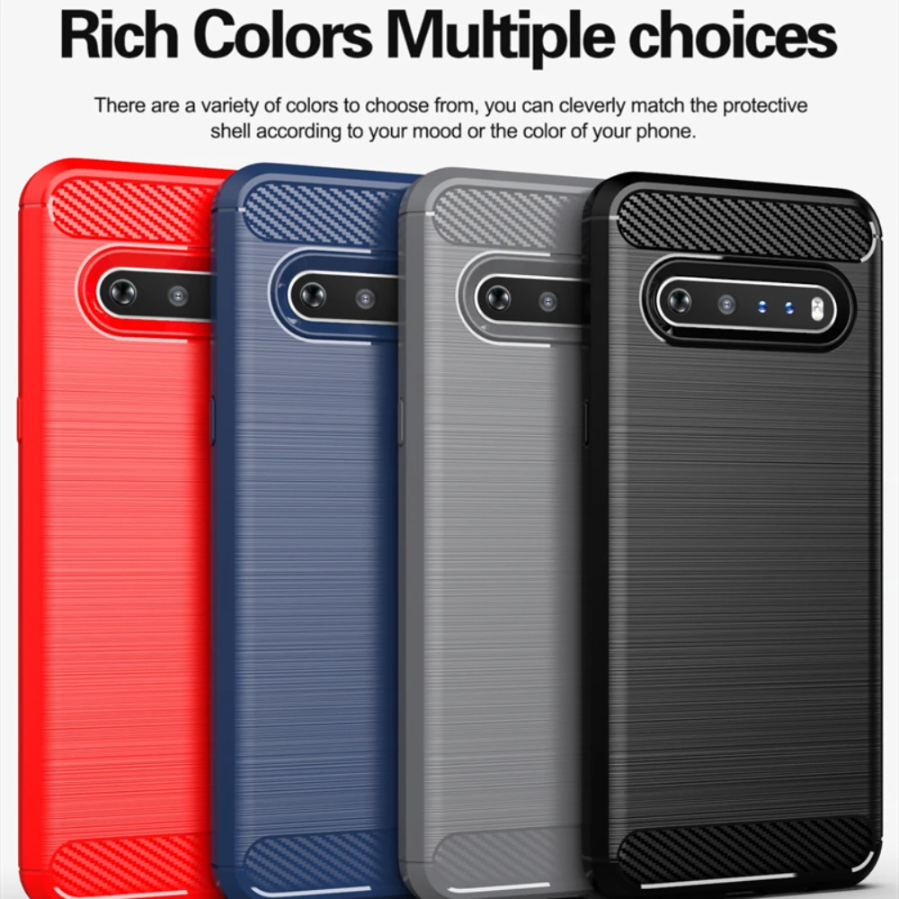 VeridexMarket Shockproof TPU Business Fiber Case for LG ThinQ – Slim Soft Bumper Protective Cover 1
