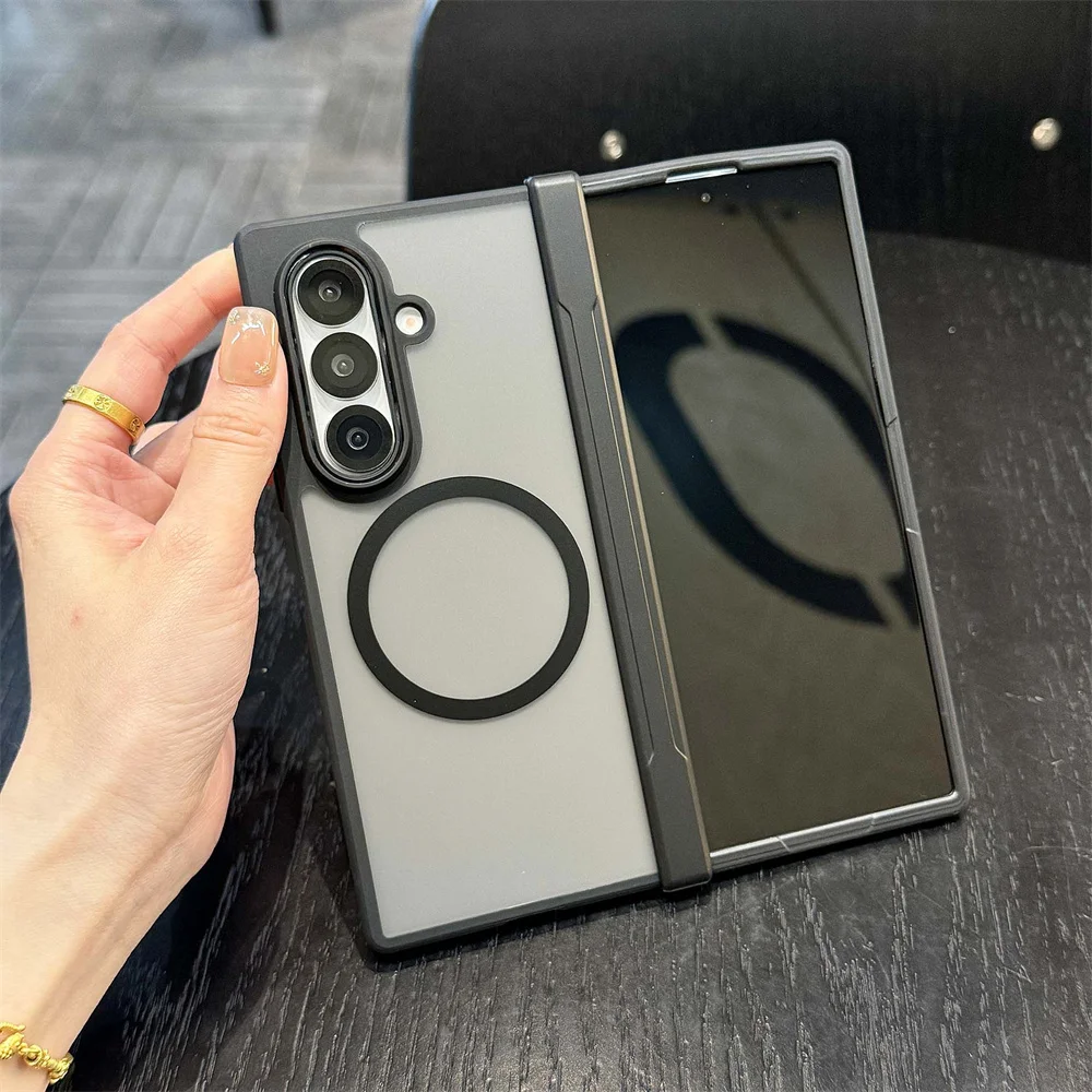 VeridexMarket Transparent Magnetic Matte Case for Samsung Galaxy Z Fold 7 5G (2025) – Hinge Protection MagSafe Cover 2