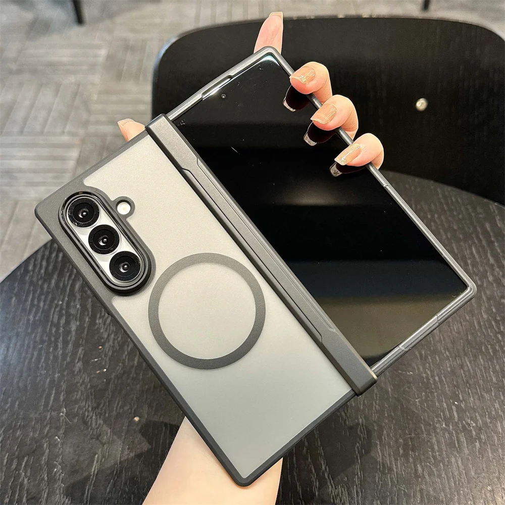 VeridexMarket Transparent Magnetic Matte Case for Samsung Galaxy Z Fold 7 5G (2025) – Hinge Protection MagSafe Cover 3