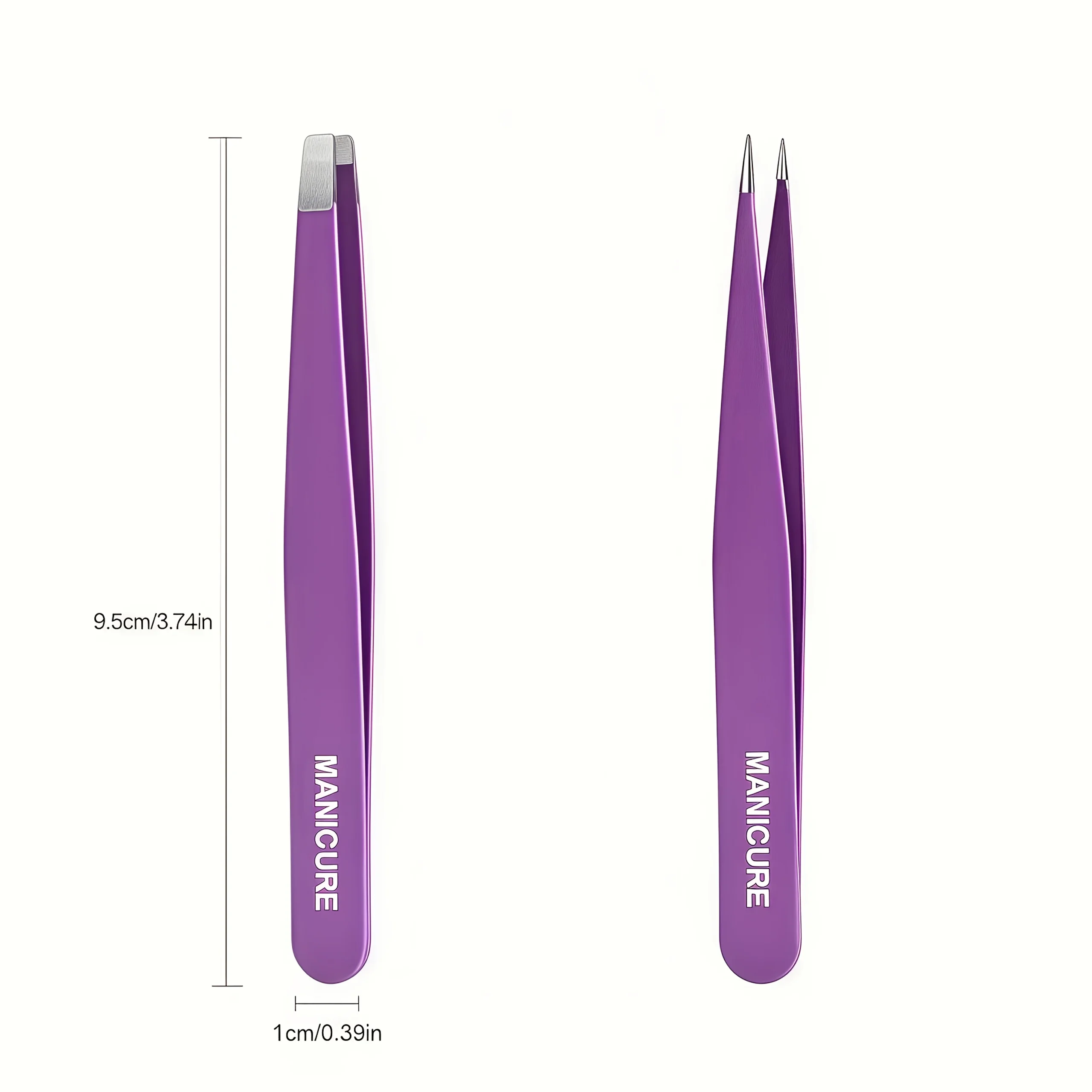 VeridexMarket 2pcs Stainless Steel Eyebrow Tweezers Set – Flat & Pointed Precision 5