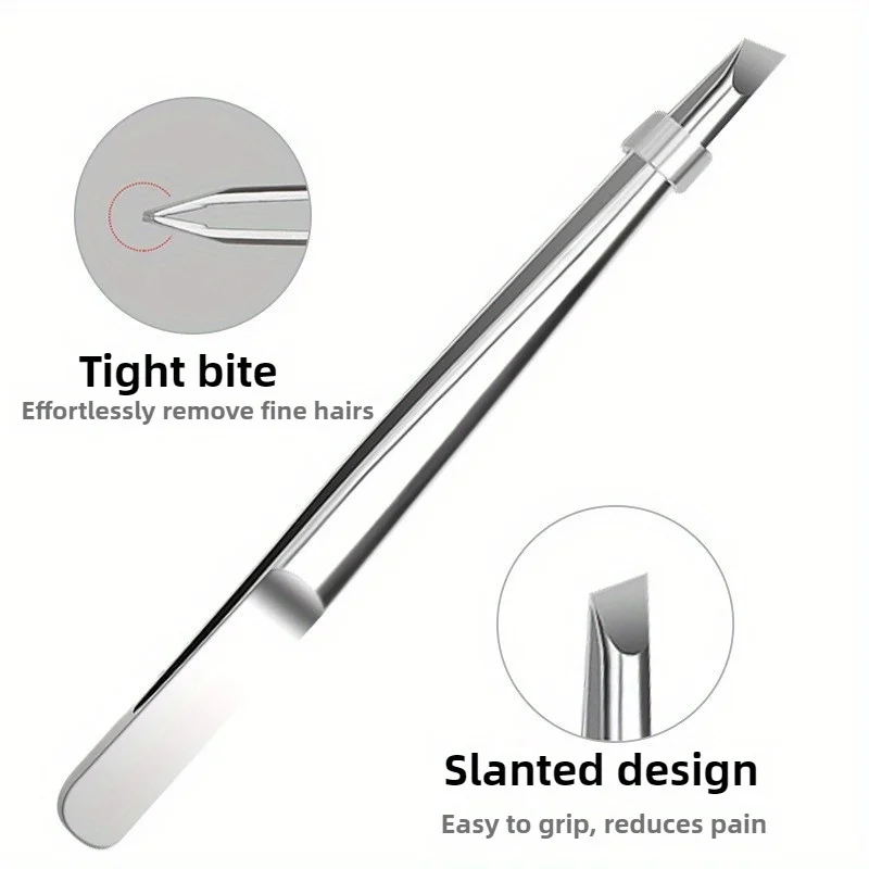 VeridexMarket Professional Slant Tip Stainless Steel Tweezers for Eyebrows & Facial Hair 2