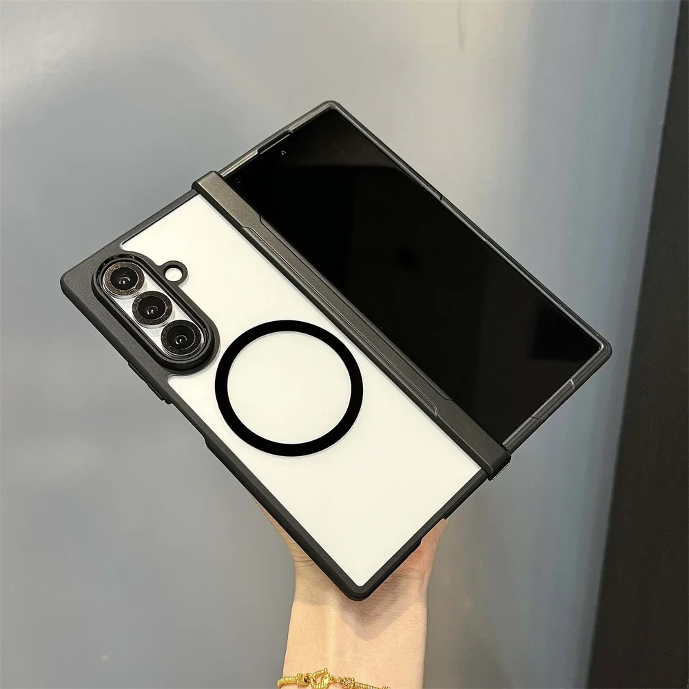 VeridexMarket Transparent Magnetic Matte Case for Samsung Galaxy Z Fold 7 5G (2025) – Hinge Protection MagSafe Cover 6