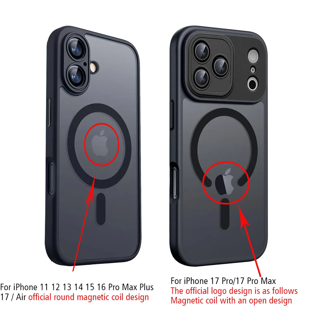 VeridexMarket Magnetic Luxury Armor Case for iPhone 17 / 16 / 15 / 14 / 13 – Shockproof Matte Translucent MagSafe Cover 6