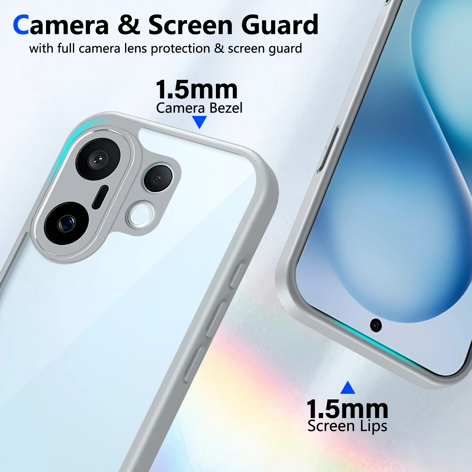 VeridexMarket Air Cushion Shockproof Case for Vivo X200 FE 5G – Clear Matte Silicone Back Cover with Camera Protection 4