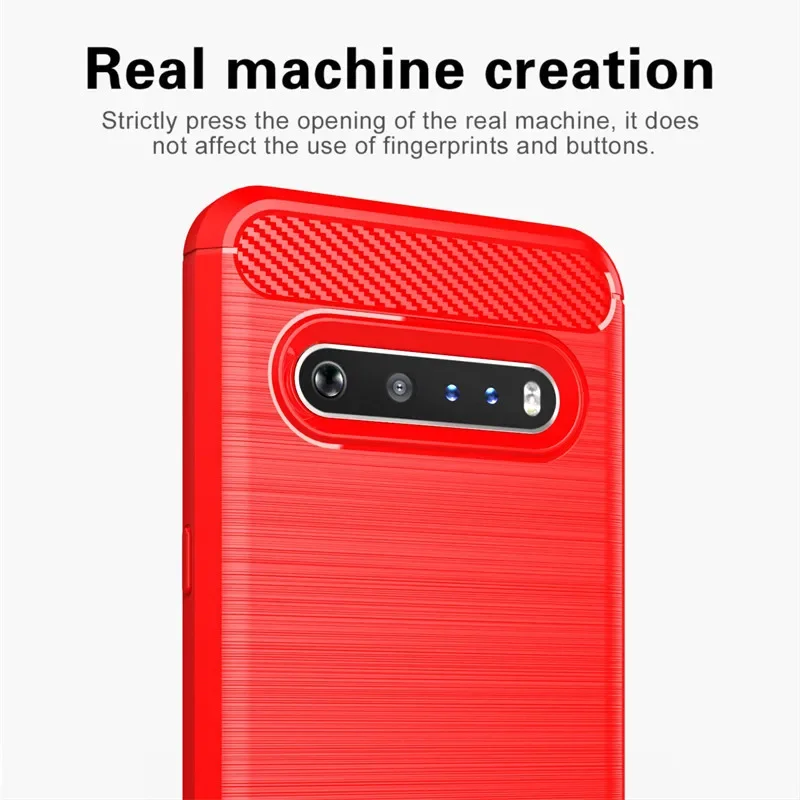 VeridexMarket Shockproof TPU Business Fiber Case for LG ThinQ – Slim Soft Bumper Protective Cover 5