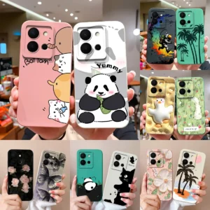 VeridexMarket Cute Liquid Silicone Case for Vivo Y36 4G / 5G – Cartoon Full-Coverage Shockproof Camera Protection Back Cover 1