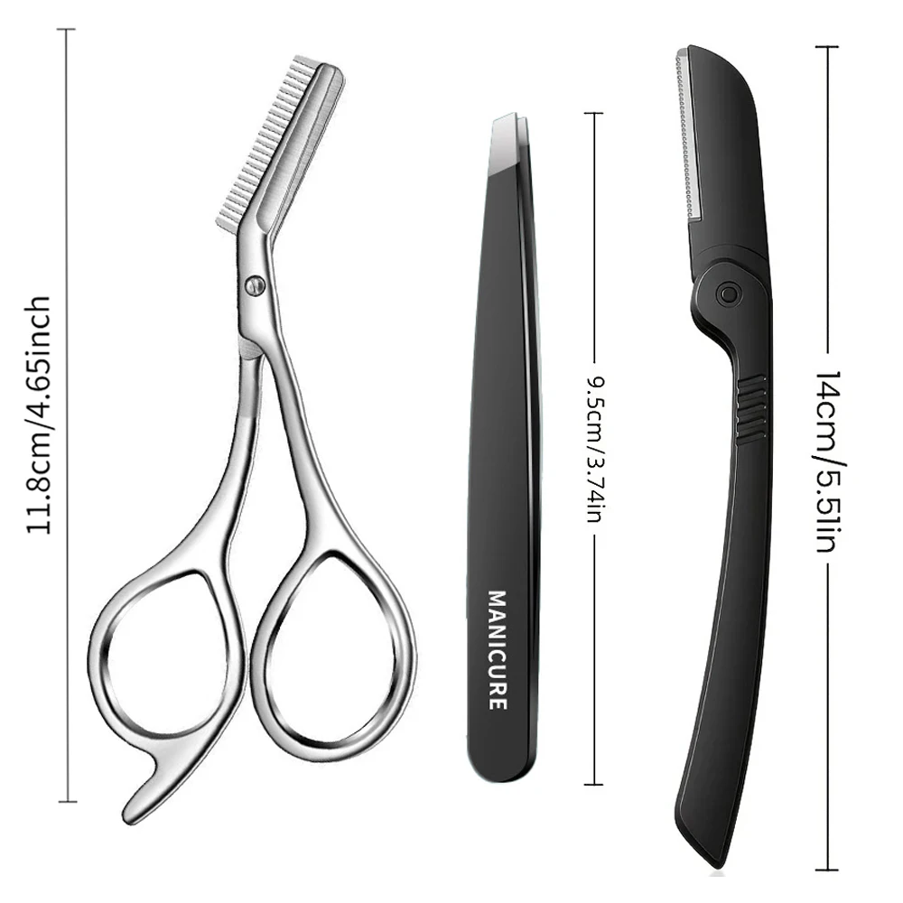 VeridexMarket Stainless Steel Eyebrow Scissors with Comb – Precision Brow Trimmer 6