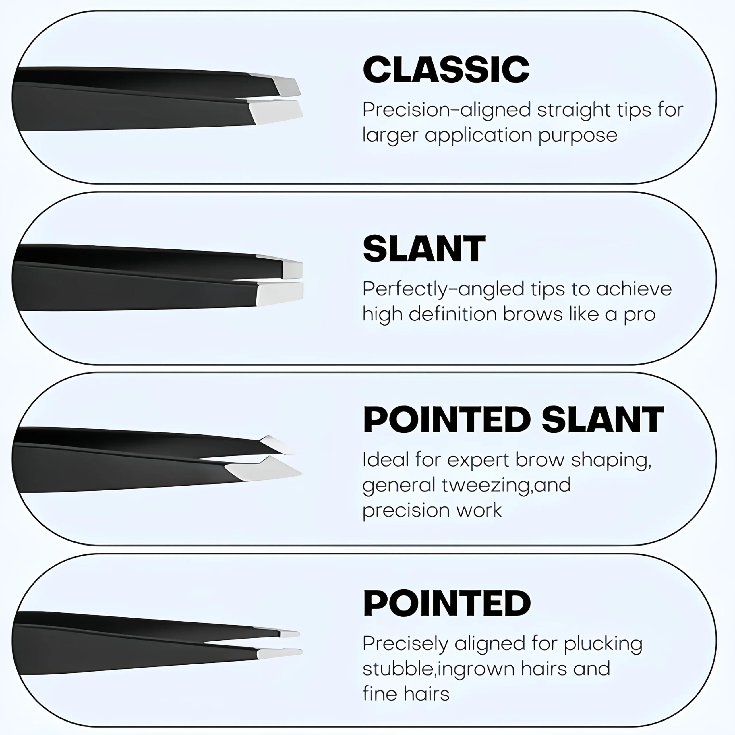 VeridexMarket 6pcs Professional Stainless Steel Eyebrow Tweezers & Scissors Set 3