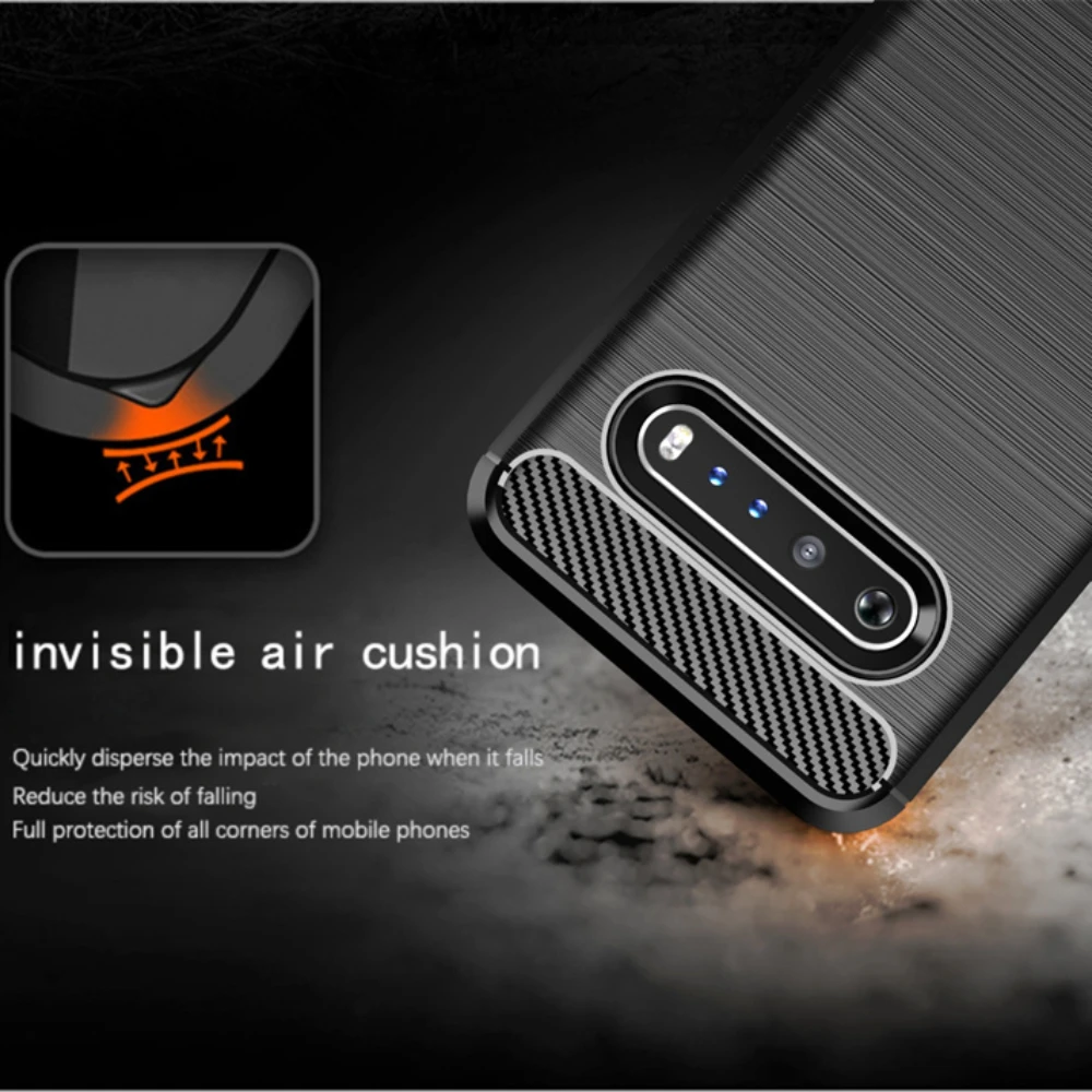 VeridexMarket Shockproof TPU Business Fiber Case for LG ThinQ – Slim Soft Bumper Protective Cover 2