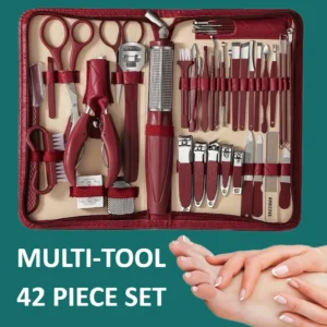 VeridexMarket 42-Piece Stainless Steel Manicure & Pedicure Kit – Professional Nail Clipper & Grooming Tool Set with Travel Case 1