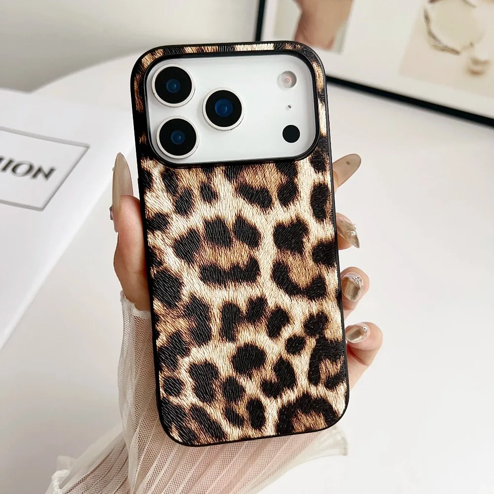 VeridexMarket Snake Lichi Leopard Print PU Leather Case for iPhone 17 Air / 16 / 15 / 14 Pro Max – Luxury Shockproof Back Cover 3