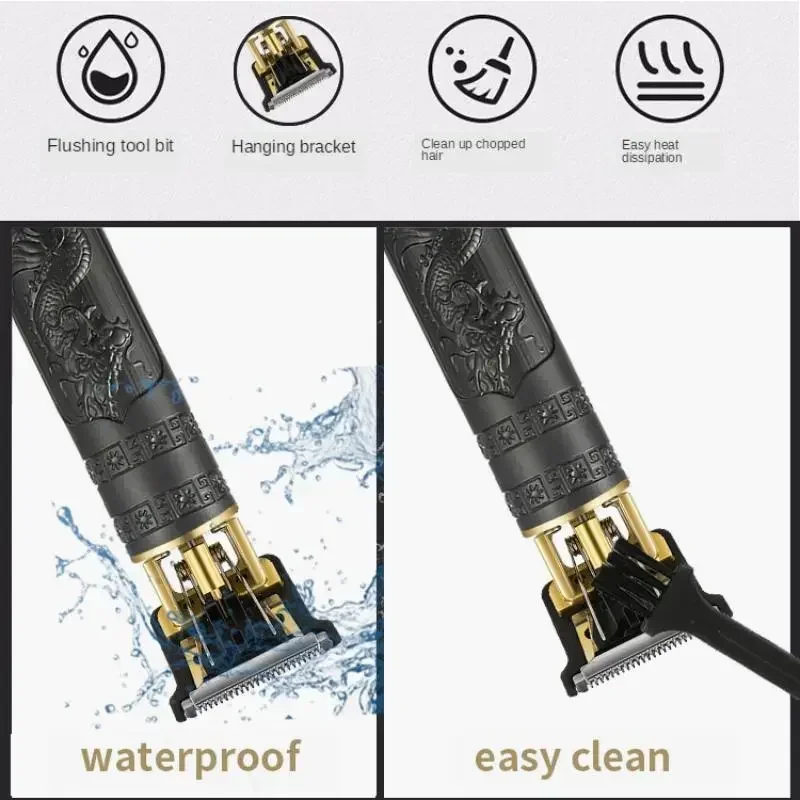 VeridexMarket™ "Black Dragon" Vintage Electric Clipper | Professional USB Rechargeable Hair & Beard Trimmer 2