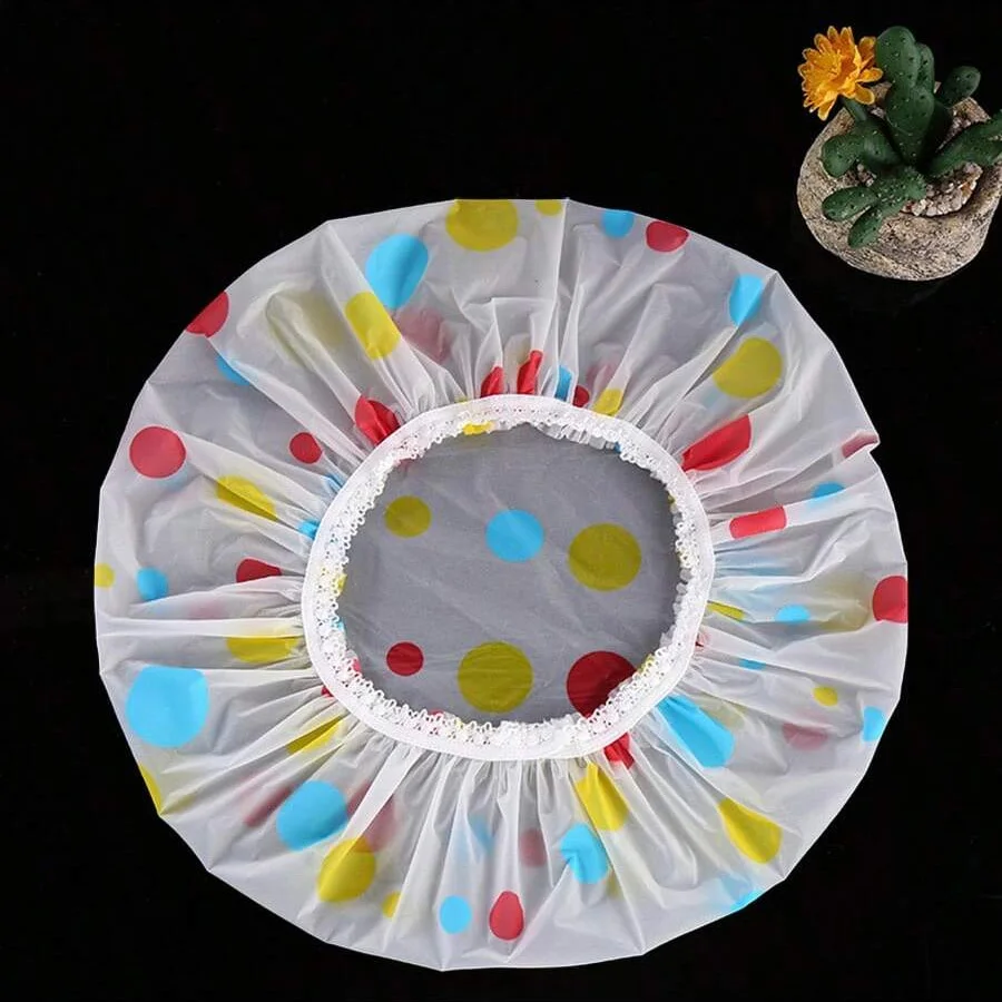 VeridexMarket 5-Piece Waterproof Luxury Shower Cap Set – Reusable Cartoon Print Bathing Caps 4