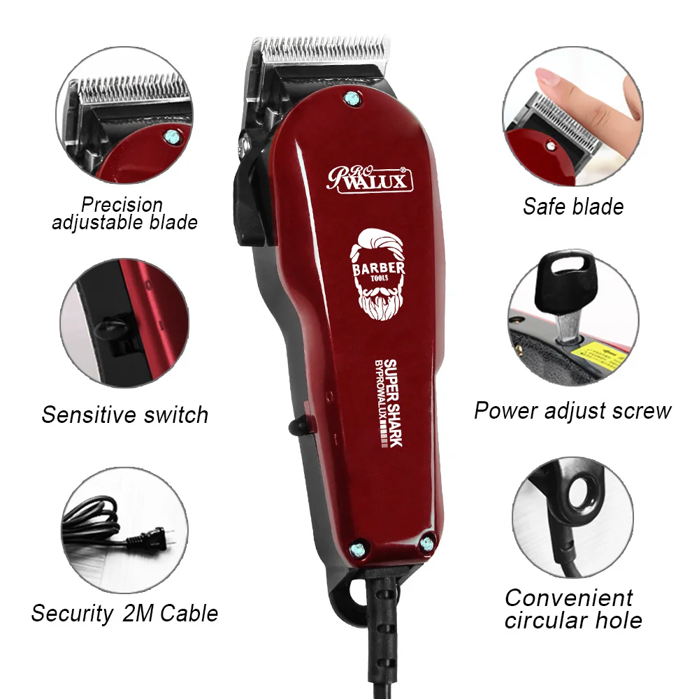 VeridexMarket™ 10W Professional Heavy-Duty Corded Hair Clipper | High-Torque Vibratory Motor & 8-Piece Pro Guard Kit 2