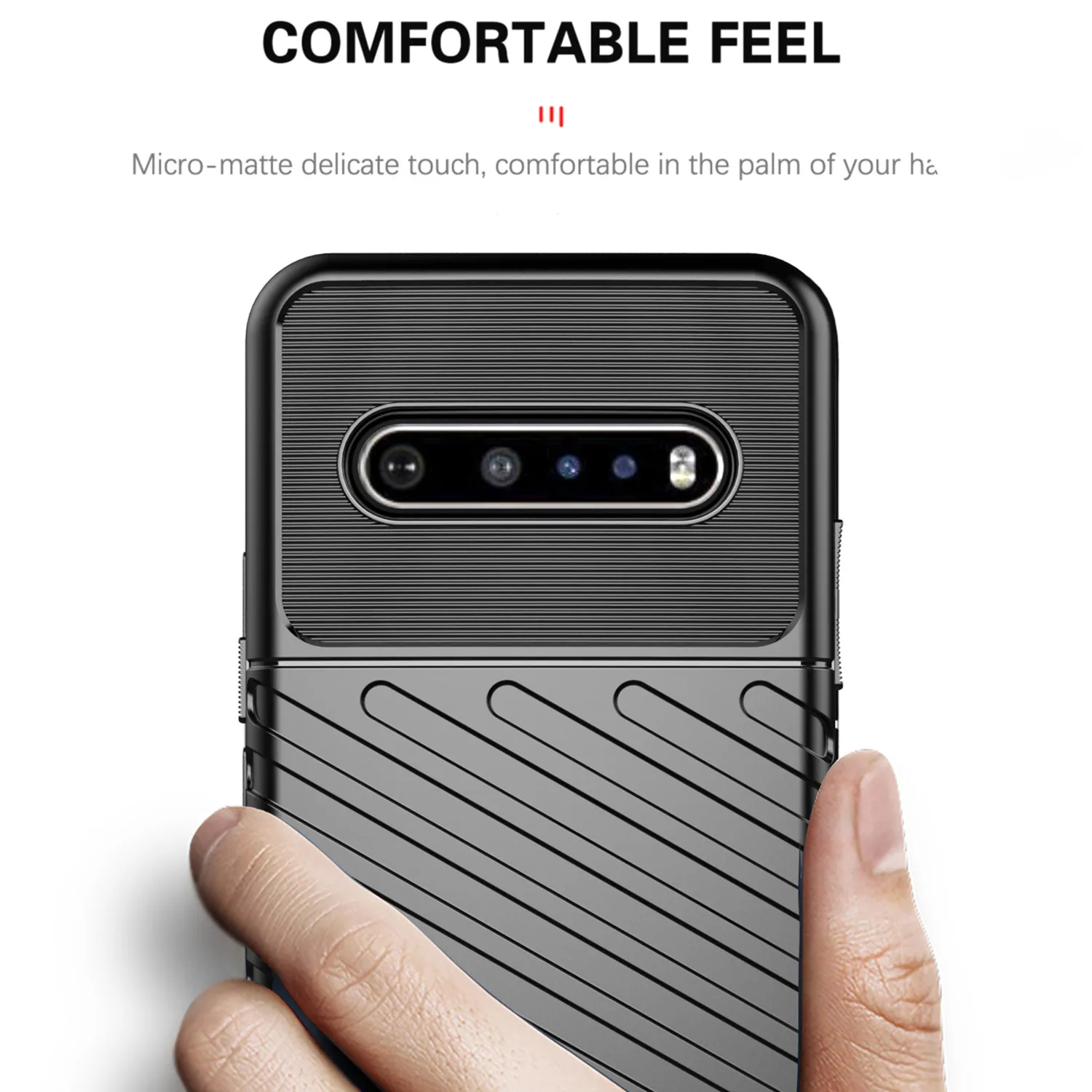 VeridexMarket Fashion Thunder Shockproof Silicone Case for LG V60, G8X, V50S, K92 5G, Q92, K61, Q61, K51, Q51, Stylo 6/7 5G – Slim Grip Protective Cover 4